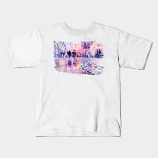 Dublin Watercolor Streetscape Kids T-Shirt